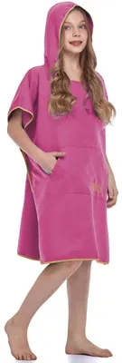 Produktbild von Surf Poncho Mobile Umkleide Umziehhilfe Kapuzenhandtuch Mikrofaser Rosered Small
