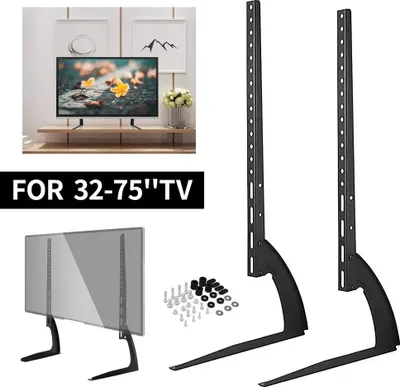 Obrázek produktu pro Stojan na televizor – výškově nastavitelný univerzální držák – pro televizory/monitory 81–190 cm – do 50 kg – podstavce na televizor