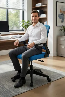 Produktbild von Bürostuhl mit stabiler Rückenlehne und ergonomischem Design