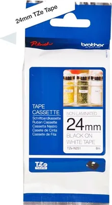 Produktbild von Brother Original P-touch Schriftband TZe-N251 24 mm, schwarz auf weiß (kompatibe
