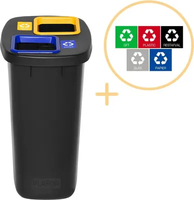 Obrázek produktu pro Koš na tříděný odpad se dvěma přihrádkami, objem 90 l