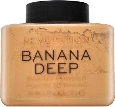 Produktbild von Makeup Revolution Baking Powder Puder für eine einheitliche und aufgehellte Gesichtshaut Banana Deep 32 g