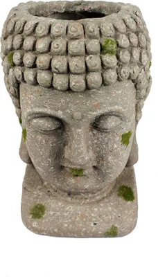 Obrázok produktu pre Kvetináč Budha hlava Kvetináč veľké busta liateho kameňa 32 cm záhradné figúrky Deco Budha postava
