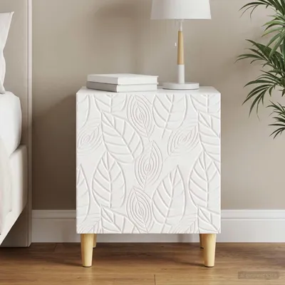 Zdjęcie produktu dla vidaXL Szafka nocna, biała, z połyskiem, 43 x 34,5 x 50 cm, materiał drewnopochodny