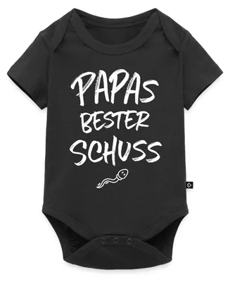 Produktbild von Spreadshirt Papas Bester Schuss Baby Party Kurzarm Tages Baby Body, 62 (2-3 M.), Schwarz