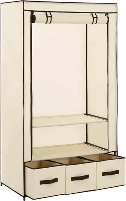 Produktbild von vidaXL Kleiderschrank Creme 87 x 49 x 159 cm Stoff