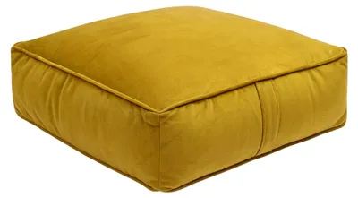 Produktbild von Bodenkissen für Meditation mit 20 cm Sitzhöhe und Dinkelfüllung, Samt Bodensitzkissen für Wohnzimmer, Balkon und Kinderzimmer (Kurkuma)