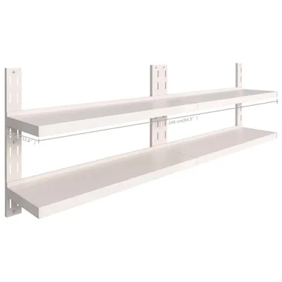 Produktbild von vidaXL Schweberegale mit 2 Böden 2 Stk. Edelstahl 240x30 cm