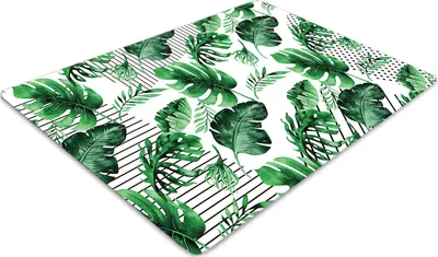 Produktbild von Stuhlunterlage Bürostuhlunterlage 120 cm x 90 cm Bodenmatte Bürostuhlunterlage - Punkte und Blätter