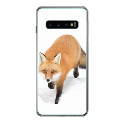 Produktbild von MuchoWow® Handyhülle Schutzhülle Hülle für Samsung Galaxy S10 Fuchs - Schnee - Winter Silikon Softcase Handy Hülle - Handytasche