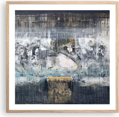 Produktbild von Gerahmtes Poster - Rahmen in heller Eiche - Abstraktion modern - 60x60 cm - Wand Bild - Wanddeko - Wandbilder - Wandposter - Bilderrahmen - Bilder - Kunstdruck - Wandbild - P2NAC60x60-3474