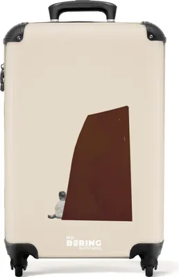 Obrázek produktu pro NoBoringSuitcases.com® Kufr Příruční zavazadlo Trolley Rolling suitcase Malý cestovní kufr na 4 kolečkách - Brown - Beige - Male - Abstract - Cabin Size < 55x40x23 cm & 55x40x20 cm - Foto kufr - Cabin suitcase - Board luggagePříruční zavazadlo Kufr 55x35x20 cm, 36L,