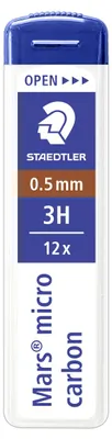 Produktbild von STAEDTLER Mars micro 250 Mine für Druckbleistift Dose mit 12 Minen, 0.5 mm, 3H
