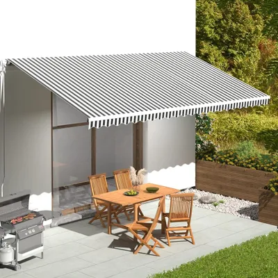 Obrázek produktu pro Náhradní látka na markýzu, barva antracit a bílá, rozměry 600 x 300 cm, materiál: polyester