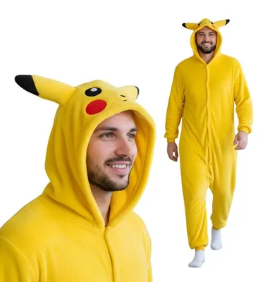 Produktbild von Pyjama Onesie Kigurumi Kostüm für Erwachsene Pokemon Pikachu XL: 175 - 185cm