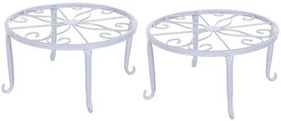 Image de Porte-fleurs en métal blanc pour l'extérieur