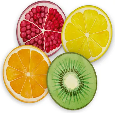 Produktbild von Karton bierviltjes onderzetters, Ø 10,7 cm, rond, fruitmotief, ideaal für Events und Feiern