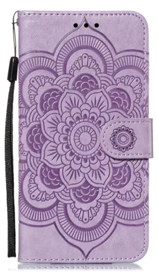 Produktbild von Mobigear Mandala iPhone 11 Schutzhülle, Klapphülle mit Geldbörsenfunktion - Lila
