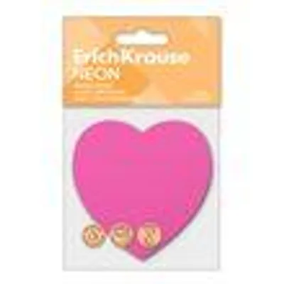 Produktbild von Haftnotizen 70x70mm Neon Herz wiederablösbar 50 Blatt Pink