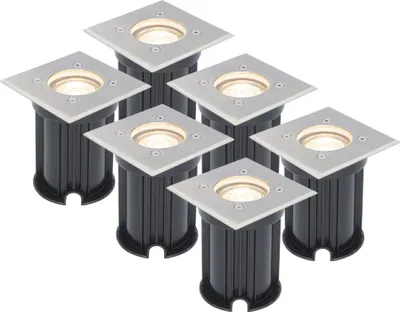 Produktbild von hoftronic LED Bodeneinbaustrahler 4W 2700K GU10 IP65 Edelstahl dimmbar Set 6 Stück