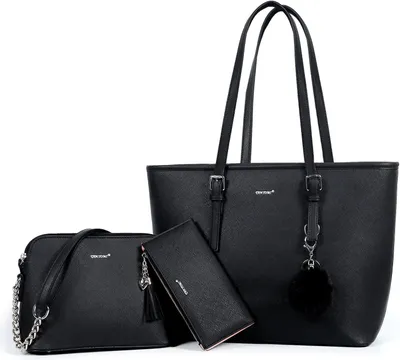 Produktbild von Mofut Shopper Handtasche Damen Schultertasche Handtaschen Tragetasche Set 3-Tlg, Groß Damen Handtasche, ​Geschenke für Frauen in schlichter Optik