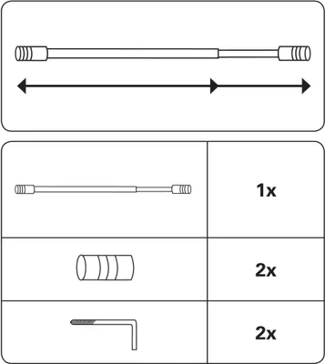 Produktbild von Gardinia Vitragestange Zylinder Ø 10 mm weiß 60 - 85 cm