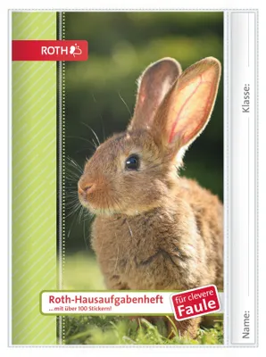 Produktbild von ROTH Hausaufgabenheft Tiere für clevere Faule "Hase" DIN A5