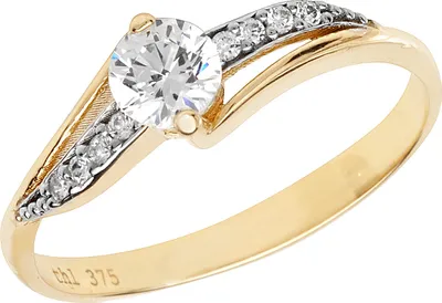 Produktbild von Edler 9 Karat (375) Gold Damen - Ring mit Zirkonia, 50 (15.9); TRS11262RSK