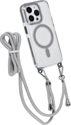 Immagine prodotto di Custodia posteriore TUNIQ per iPhone 14 Pro - cordino da collo - Magsafe - Grigio