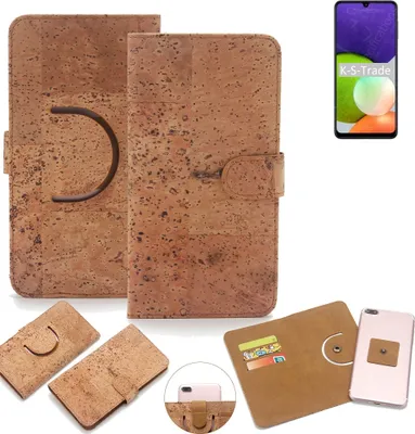 Produktbild von K-S-Trade Handy-Hülle Schutz-Hülle kompatibel mit Samsung Galaxy A22 5G Handyhülle Schutzhülle Korkhülle Kork-Hülle 1x