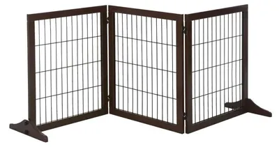 Produktbild von Hundegitter 3-teilig | Farbe: Braun | Abmessungen: 36x185x71 cm