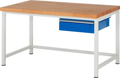 Produktbild von Werkbank 1500x900x840-1040mm 1xSchublade-TA l.gr/e.bl 4040376241542