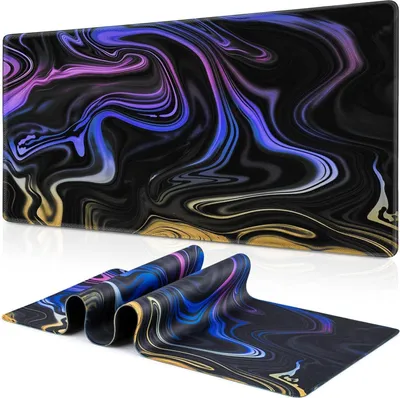 Obrázek produktu pro Abetcabe Herní podložka pod myš XXL 900x400mm Fluid Art Velké prošité okraje Vodotěsné protiskluzové pro PC Laptop