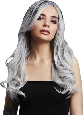 Produktbild von Hellgraue Damen Perücke Khloe als Kostümaccessoire