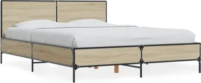 Immagine prodotto di vidaXL Struttura per letto rovere Sonoma 140x190 cm materiale a base di legno e metallo