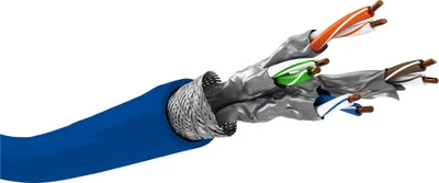 Immagine prodotto di Goobay 75715 Cavo di rete CAT 7A, S/FTP (PiMF), blu, 50 m - conduttore in rame (CU), AWG 22/1 (solido), guaina senza alogeni (LSZH)