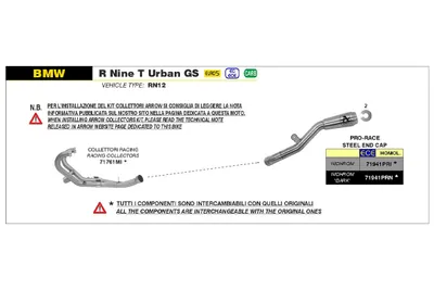 Produktbild von ARROW Pro-Race Nichrom Slip-On Auspuff für BMW R nine T Urban GS