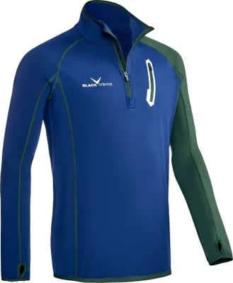 Produktbild von BLACK CREVICE - Herren Microfleece Funktionsshirt I Midlayer I Second Layer | Farbe: Blau/Grün | Gr: S