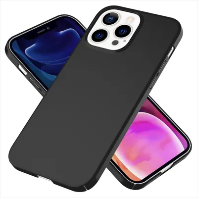 Produktbild von NALIA 0,5mm Dünne Handy Hülle für iPhone 13 Pro Max, Matt Hard Case Cover Bumper Schwarz