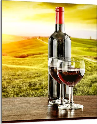 Produktbild von Herdabdeckplatte 40x52 Glaskeramikkochfeld Abdeckung Spritzschutz Glasplatte Deko Schneidebrett, Wein Landschaft