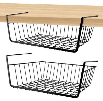 Image de Solidchoice - Ensemble de 2 paniers de rangement pour étagère - Idéal pour la cuisine et le bureau