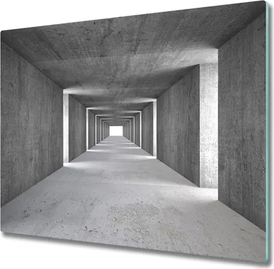 Produktbild von Glas Herdabdeckplatte 60x52 cm Spritzschutz Glasabdeckplatte Schneidebrett Beton-Tunnel