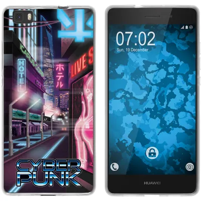 Produktbild von PhoneNatic Case kompatibel mit Huawei P8 Lite 2015 (1.Gen.) Silikon-Hülle Retro Wave Cyberpunk.01 M4