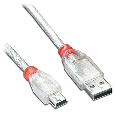 Productafbeelding van USB 2.0 Kabel - Type A naar Mini-B - Apparaten Verbinden - Hoge Snelheid Data - 02 Meter - Transparant