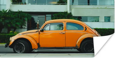 Produktbild von MuchoWow® Poster Auto - Oldtimer - Orange 120x60 cm - Bild