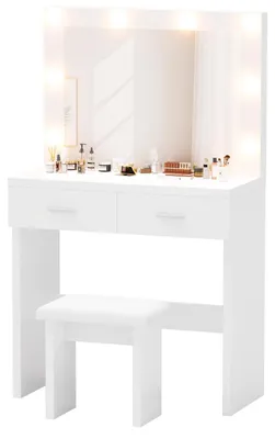 Produktbild von Schminktisch - Frisiertisch - Schminkkommode - Schminktisch mit LED-Beleuchtung, dimmbar