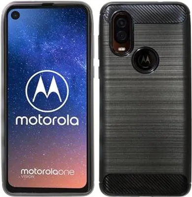 Obrázok produktu pre cofi1453® Silikónové puzdro Carbon kompatibilné s MOTOROLA ONE VISION TPU puzdro Mäkký kryt na mobilný telefón Ochranný kryt čierny