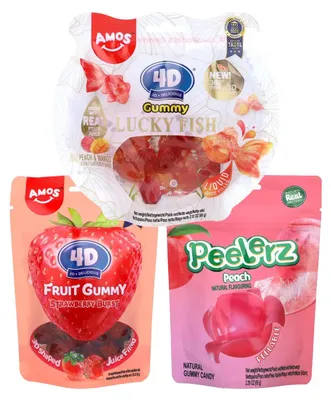 Produktbild Amos Peelerz Pfirsich Mango Strawberry Burst Pfirsich 190g 3er Pack