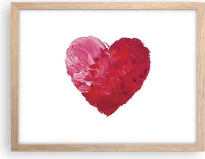 Produktbild von Gerahmtes Poster - Rahmen in heller Eiche - Rot Herz Aquarell - 40x30 cm - Wand Bild - Wanddeko - Wandbilder - Wandposter - Bilderrahmen - Bilder - Kunstdruck - Wandbild - P2NAA40x30-4158