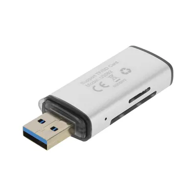 Immagine prodotto di Adattatore per lettore di schede USB 3.0 per schede di memoria SD / Micro-SD, LinQ - Grigio